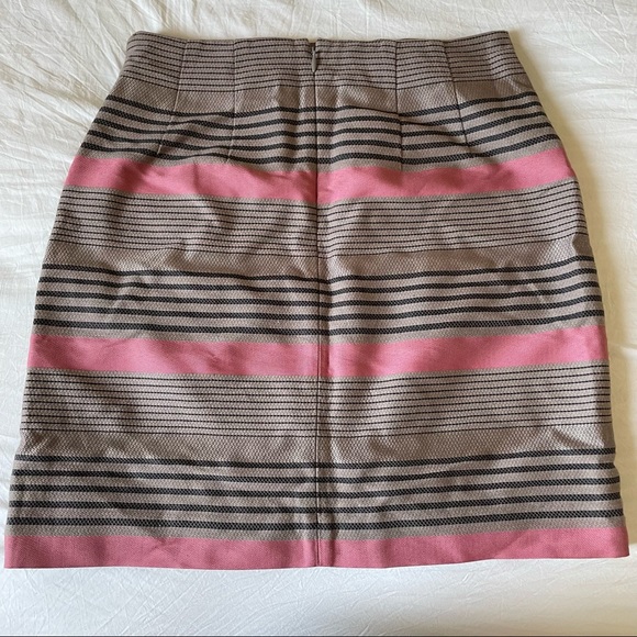SOLDAnn Taylor loft size 00p xxsp pink brown and black striped work pencil skirt - Picture 2 of 7